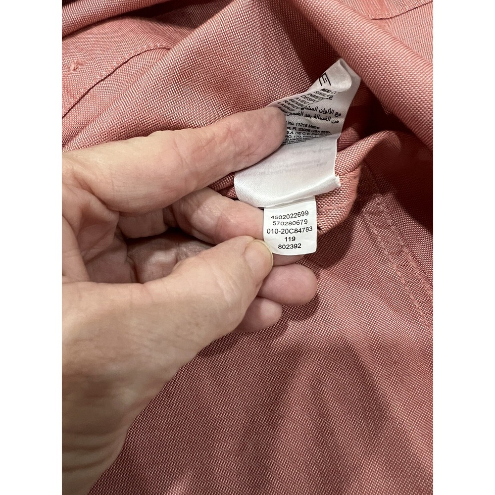 Chico's Red? Oxford 3/4 Sleeve No-Iron Cotton Blouse Hidden Placket Size 0 (4) - Picture 11 of 13